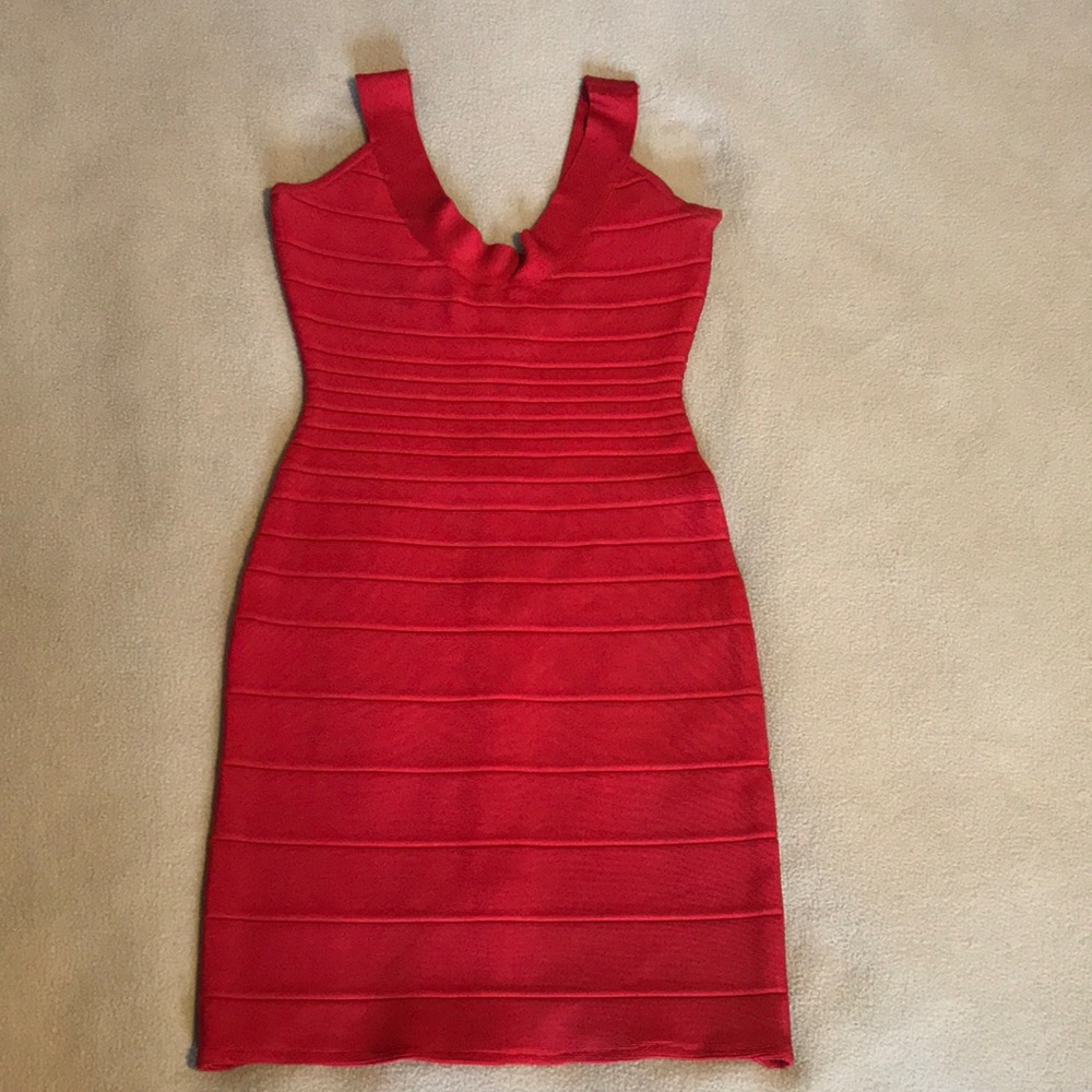 Herve Leger bandage dress red XS